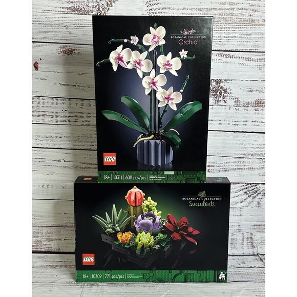 Lego Botancial Collection Succulents 10309 and Orchid 10311 Sets New - Picture 1 of 5